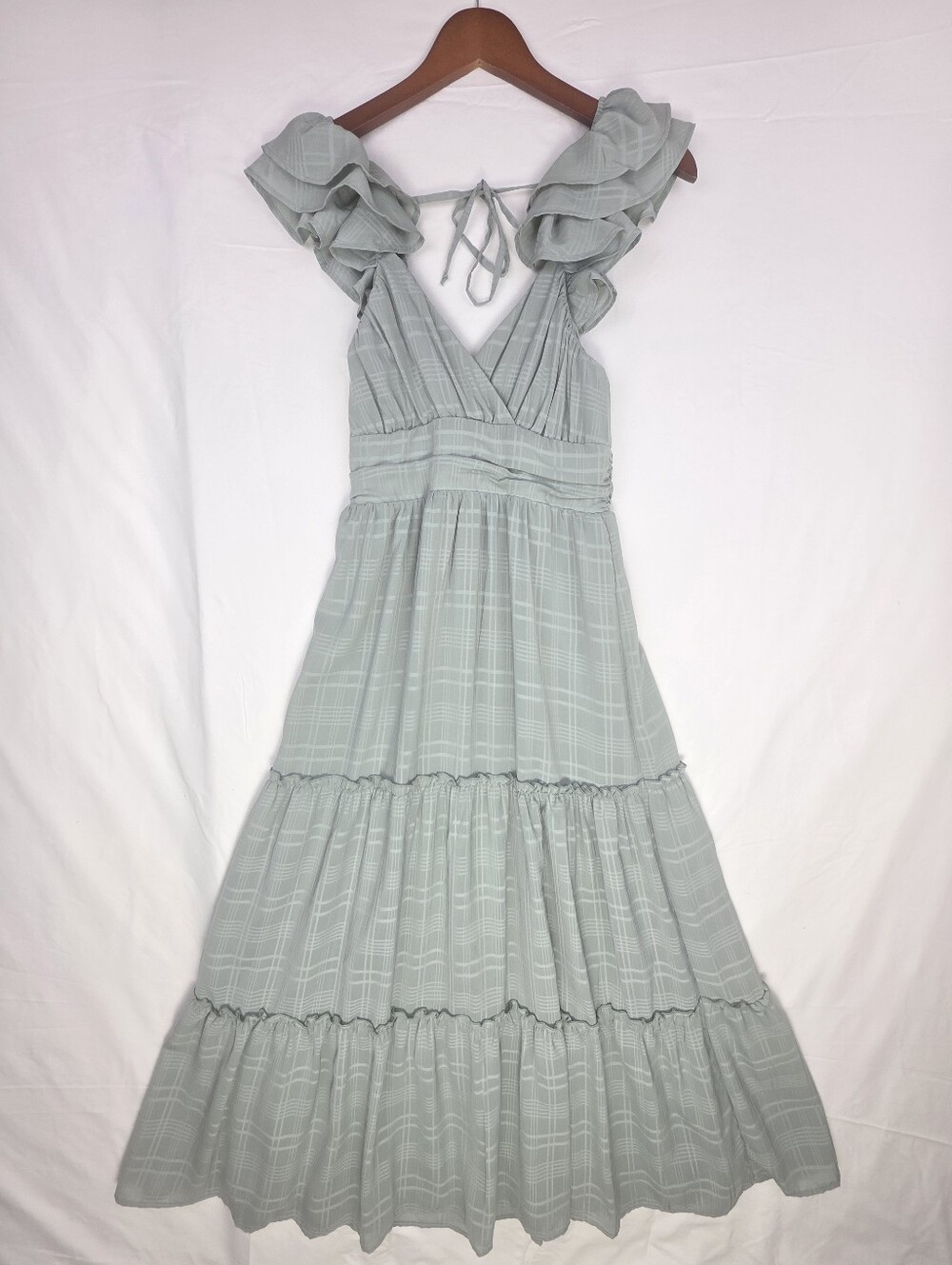 Altar'd State Flutter Sleeve Tiered Maxi Dress S Bohemian Cottagecore Fairy